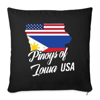 Les Philippins de l’Iowa conçoivent pour Proud Fil-Ams - Housse de coussin décorative 45 x 45 cm - noir - Devant