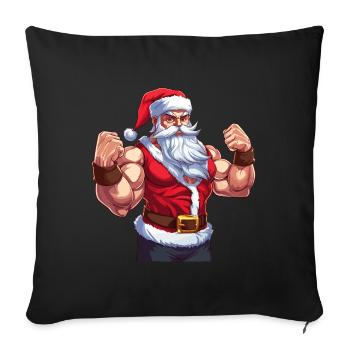 Bath Santa Claus Muscles Strong Christmas - Sofa pillowcase 17,3'' x 17,3'' (45 x 45 cm) - black - Front