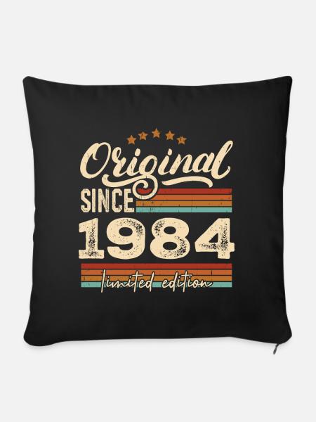 Original 1984 Jahrgang - 1984 Geburtstagsgeschenk - Sofakissenbezug 45 x 45 cm - Schwarz