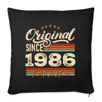 Original 1986 Vintage - 1986 Birthday Gift - Sofa pillowcase 17,3'' x 17,3'' (45 x 45 cm) - black - Front