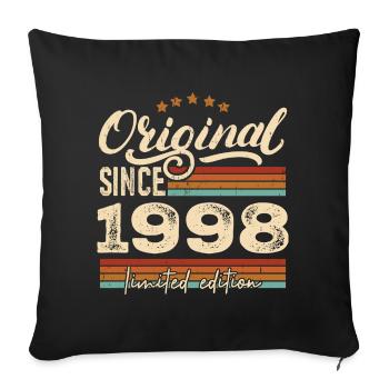 Original 1998 Vintage - 1998 Birthday Gift - Sofa pillowcase 17,3'' x 17,3'' (45 x 45 cm) - black - Front