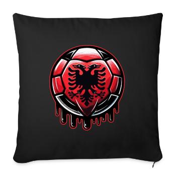 Albania : Proud football design for fans - Sofa pillowcase 17,3'' x 17,3'' (45 x 45 cm) - black - Front