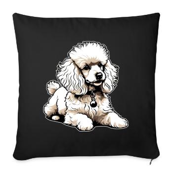 Caniche mignon - Housse de coussin décorative 45 x 45 cm - noir - Devant