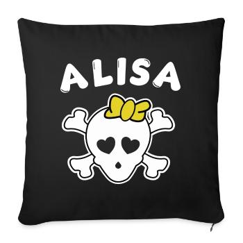 Pirate Alisa Design for Girls and Women - Sofa pillowcase 17,3'' x 17,3'' (45 x 45 cm) - black - Front