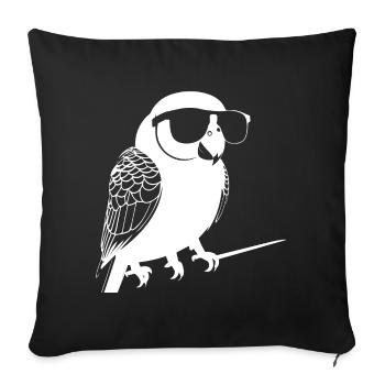 Lustiger Vogel mit Sonnenbrille Cool Bourke's Parak - Sofakissenbezug 45 x 45 cm - Schwarz - Vorne