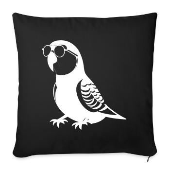 Lustiger Vogel mit Sonnenbrille Cool Bourke's Parak - Sofakissenbezug 45 x 45 cm - Schwarz - Vorne