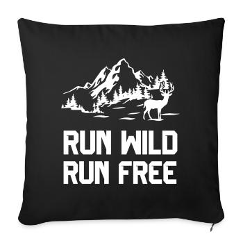 Trail Running - Run Wild, Run Free - Housse de coussin décorative 45 x 45 cm - noir - Devant
