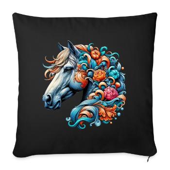 Cheval - Housse de coussin décorative 45 x 45 cm - noir - Devant