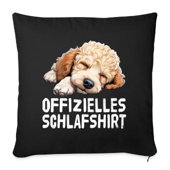 Chemise de sommeil officielle Caniche - Housse de coussin décorative 45 x 45 cm - noir - Devant