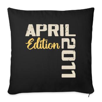 13 Year Anniversary April 2011 Birthday Gift - Sofa pillowcase 17,3'' x 17,3'' (45 x 45 cm) - black - Front