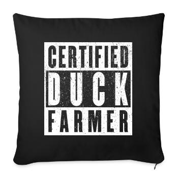 Éleveur de canards certifié - Cadeau d’amoureux des canards - Housse de coussin décorative 45 x 45 cm - noir - Devant