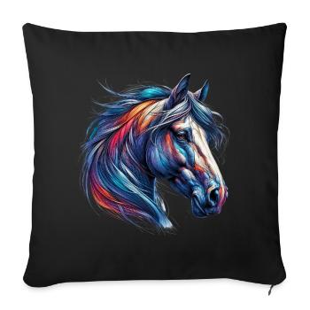 Cheval - Housse de coussin décorative 45 x 45 cm - noir - Devant