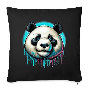 Panda - Housse de coussin décorative 45 x 45 cm - noir - Devant