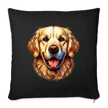 Golden Retriever Labrador Dog - Sofa pillowcase 17,3'' x 17,3'' (45 x 45 cm) - black - Front