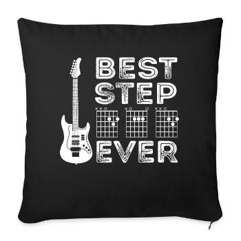 Best Guitar Stepdad Ever - Skull Rock Music Player - Sofa pillowcase 17,3'' x 17,3'' (45 x 45 cm) - black - Front