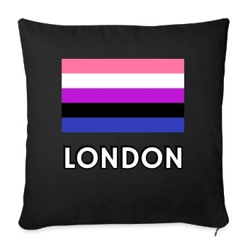 Genderfluid Pride Flag London - Sofa pillowcase 17,3'' x 17,3'' (45 x 45 cm) - black - Front