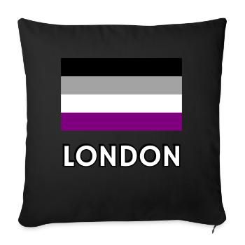 Drapeau de la fierté asexuelle de Londres - Housse de coussin décorative 45 x 45 cm - noir - Devant