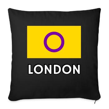 Drapeau de la fierté intersexe de Londres - Housse de coussin décorative 45 x 45 cm - noir - Devant