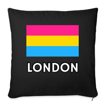 Pan Pride Flagge London - Sofakissenbezug 45 x 45 cm - Schwarz - Vorne