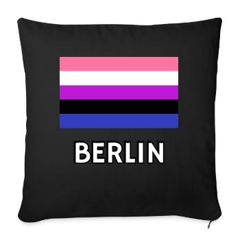 Genderfluid Pride Flag Berlin - Sofa pillowcase 17,3'' x 17,3'' (45 x 45 cm) - black - Front
