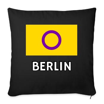 Intersex Pride Flag Berlin - Sofa pillowcase 17,3'' x 17,3'' (45 x 45 cm) - black - Front