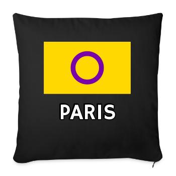 Intersex Pride Flag Paris - Sofa pillowcase 17,3'' x 17,3'' (45 x 45 cm) - black - Front