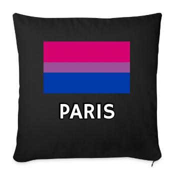 Bi Pride Flagge Paris - Sofakissenbezug 45 x 45 cm - Schwarz - Vorne
