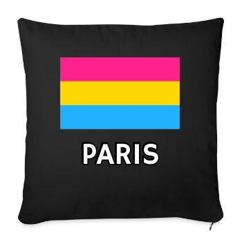 Pan Pride Flagge Paris - Sofakissenbezug 45 x 45 cm - Schwarz - Vorne