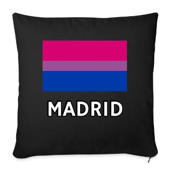 Bi Pride Flag Madrid - Sofa pillowcase 17,3'' x 17,3'' (45 x 45 cm) - black - Front