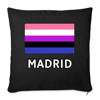 Genderfluid Pride Flag Madrid - Sofa pillowcase 17,3'' x 17,3'' (45 x 45 cm) - black - Front