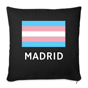 Trans Pride Flag Madrid - Sofa pillowcase 17,3'' x 17,3'' (45 x 45 cm) - black - Front