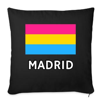 Pan Pride Flag Madrid - Sofa pillowcase 17,3'' x 17,3'' (45 x 45 cm) - black - Front