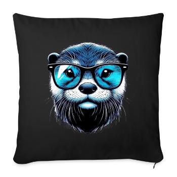 Otter - Sofa pillowcase 17,3'' x 17,3'' (45 x 45 cm) - black - Front