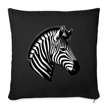 Zebra - Sofakissenbezug 45 x 45 cm - Schwarz - Vorne