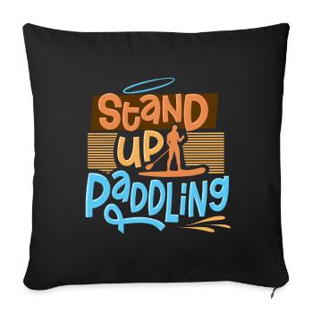 Stand Up Paddling - Sofa pillowcase 17,3'' x 17,3'' (45 x 45 cm) - black - Front