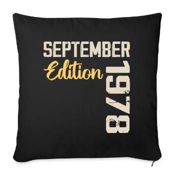 September 1978 - 46th Anniversary September 1978 - Sofa pillowcase 17,3'' x 17,3'' (45 x 45 cm) - black - Front
