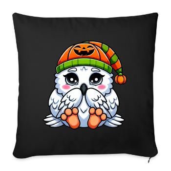 Halloween Lapin Citrouille Octobre Mignon Dessin animé - Housse de coussin décorative 45 x 45 cm - noir - Devant
