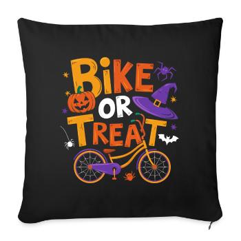Halloween-Fahrrad oder Leckerli-Illustration - Sofakissenbezug 45 x 45 cm - Schwarz - Vorne