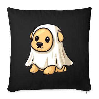 Golden Retriever Chien Halloween Fantôme - Housse de coussin décorative 45 x 45 cm - noir - Devant