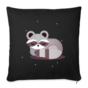 Minimalist raccoon animal illustration - Sofa pillowcase 17,3'' x 17,3'' (45 x 45 cm) - black - Front