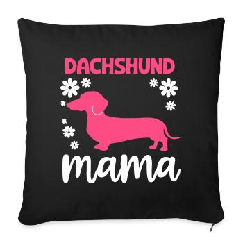 Chien teckel - Housse de coussin décorative 45 x 45 cm - noir - Devant