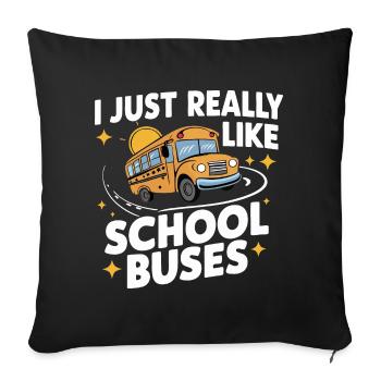 Bus Bus Driver School Bus - Sofa pillowcase 17,3'' x 17,3'' (45 x 45 cm) - black - Front