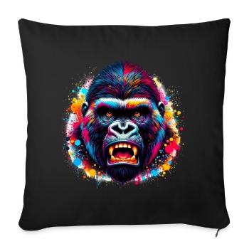 Gorilla - Sofa pillowcase 17,3'' x 17,3'' (45 x 45 cm) - black - Front