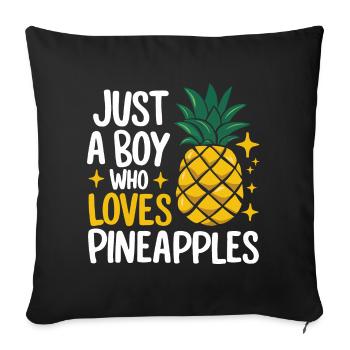 Ananas Fruit tropical hawaïen - Housse de coussin décorative 45 x 45 cm - noir - Devant