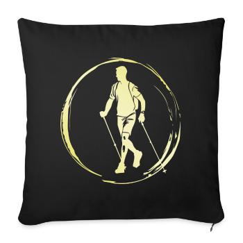 Nordic Walking Man - Sofa pillowcase 17,3'' x 17,3'' (45 x 45 cm) - black - Front