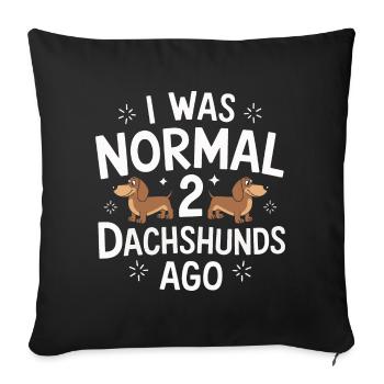 Chien teckel - Housse de coussin décorative 45 x 45 cm - noir - Devant