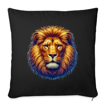 Lion - Sofa pillowcase 17,3'' x 17,3'' (45 x 45 cm) - black - Front