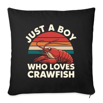 Homards, crabes, crevettes, fruits de mer - Housse de coussin décorative 45 x 45 cm - noir - Devant