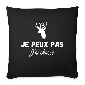 je peux pas j'ai chasse - Housse de coussin décorative 45 x 45 cm - noir - Devant