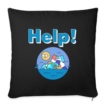 Protection de la nature en plastique Protection de l’environnement - Housse de coussin décorative 45 x 45 cm - noir - Devant